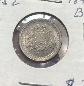 Guatemala Rare Silver Unc Bu 1/2 Real 1879d Km152