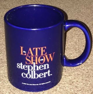 The Late Show With Stephen Colbert Blue Guest Coffee Mug Tv Late Night Rare