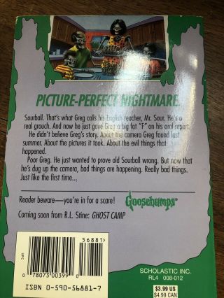 Goosebumps Say Cheese And Die Again Book With Trading Cards Inside Rare RL Stine 3