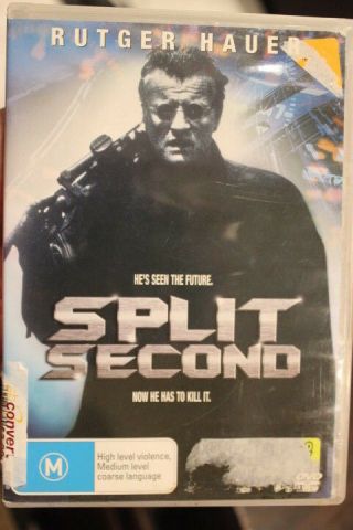Split Second R4 Dvd Rare Oop Deleted Cult Sci - Fi Movie Rutger Hauer Ex - Rental