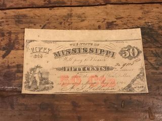 Confederate 50¢ Mississippi Note Rare & 1864 A.  J.  Gillespie Civil War