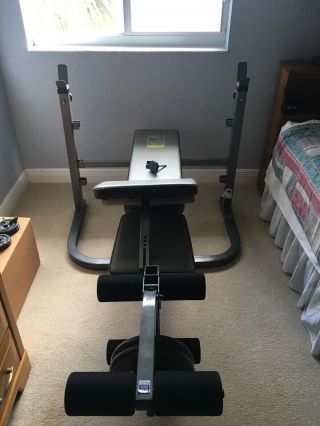 Weider Weight Bench With Rack,  Weights Not.  Rarely.