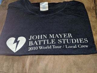 Rare 2010 John Mayer Battle Studies World Tour Local Crew Shirt Size Xl