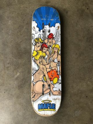 Rare Vintage 1998 Maple Skateboard Sexy Angels Jason Carney Vtg 90s