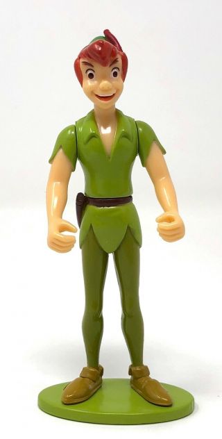 Disney Posable Peter Pan Figure With Stand Rare Toy Action Pretend Play