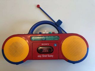 My First Sony Cfs - 2050 Am/fm Cassette Boom Box Radio Aux Rare