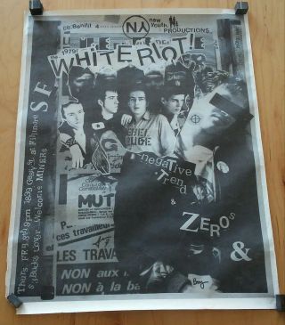 Rare White Riot In The Fillmore Poster Clash,  Zeros & Negative Trend