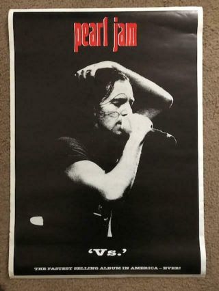 Rare Pearl Jam Eddie Vedder Poster Vs 1990 24 " X 34 "