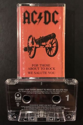 Ac/dc For Those About To Rock Cassette Us Atlantic Rare 1994 Remaster