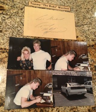 Rare Tommy “ The Duke” Morrison Autograph & Early Years Personal Photos