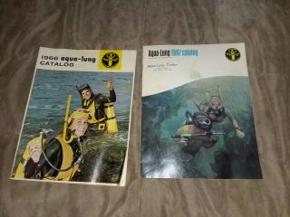 Vintage 1966 & 67 Aqua Lung Catalogs Scuba Dive Skin Diver Rare Us Divers