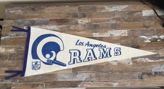 Vintage Los Angeles Rams Full Size NFL Football Pennant Rare 1967 Single Bar 2