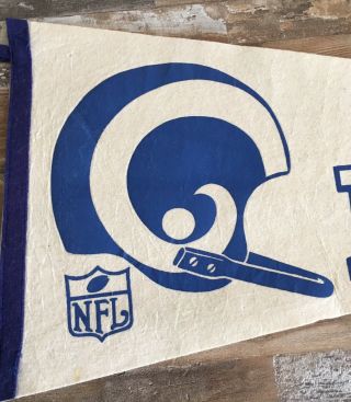 Vintage Los Angeles Rams Full Size NFL Football Pennant Rare 1967 Single Bar 3