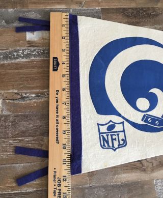 Vintage Los Angeles Rams Full Size NFL Football Pennant Rare 1967 Single Bar 6