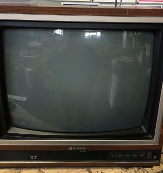 Vintage 1987 Hitachi 15 Inch Tv Model Ct19b5 Rare Color - Movie Prop