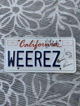Weezer Signed License Plate Rare