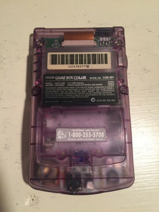 Game Boy Color Atomic Purple Great Shape Rare Nintendo GBC 2