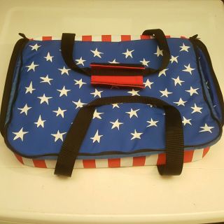 Pyrex Portables 9 " X " 13 Insulated Food Carrier Rare American Flag 4th Of July