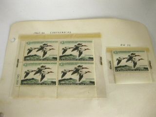 Rare 1965 - 66 Canvas Backs $3 Duck Stamp Set Of 5 Ultra Rare