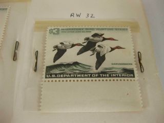 Rare 1965 - 66 Canvas Backs $3 Duck Stamp Set of 5 Ultra Rare 3