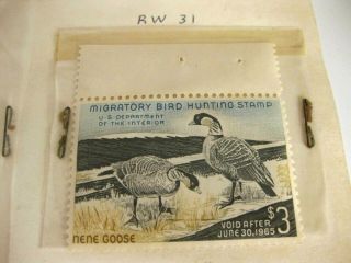 Rare 1964 - 65 Nene Goose $3 Duck Stamp Set of 5 Ultra Rare 3