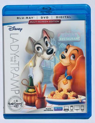 Disney’s Lady And The Tramp Blu - Ray / Dvd Family Classic Complete Rare Vgc Htf