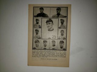 Ty Cobb Ray Chapman Home Run Baker Chick Gandil 1917 Reach Al Leaders Sheet Rare