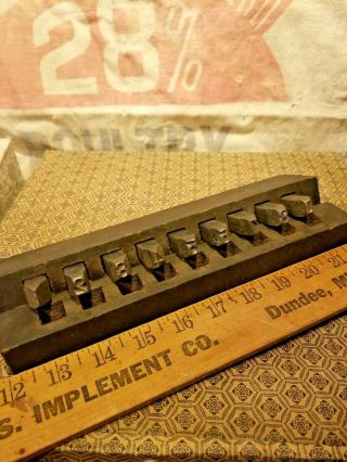 Rare Large Antique " Steel 1/2 " Metal Punch Number Stamping Kit Die Set Machinist
