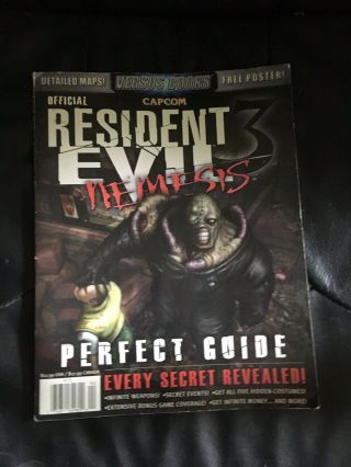 Rare Capcom Official Resident Evil 3 Nemesis Versus Books Perfect Guide W Poster