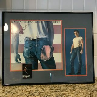 Authentic Rare Bruce Springsteen Born In The Usa Signed Poster W/ Frame And