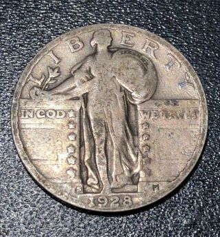 1928 S 25c Standing Liberty Silver Quarter Us Rare Coin