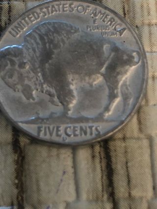 Rare 1937D Buffalo V Nickle Teo Errors Three Legs And D Almost Off Coin D 2