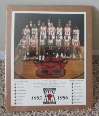 Vintage 1995 - 96 Chicago Bulls Team Photo Shrink Wrapped Jordan Rodman Rare