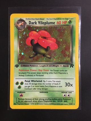 Pokémon Tcg - Dark Vileplume 1st Edition - Team Rocket Set 13/82 Holo Rare