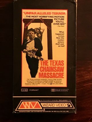 The Texas Chainsaw Massacre Vhs Wizard Video Rare Horror Gore Full Flap Box