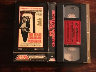 The Texas Chainsaw Massacre VHS Wizard Video Rare Horror Gore Full Flap Box 8