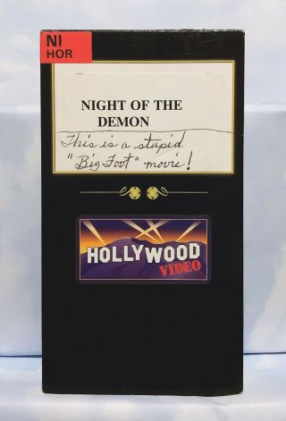 Rare Tape Night Of The Demon,  1983 Vhs (hollywood Video Sleeve)