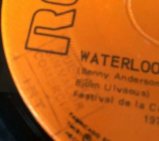 ABBA - CHILE RARE PROMO SINGLE WATERLOO/WACH OUT 1974 VG,  45 RPM 7 