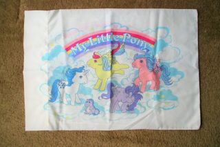 Vintage My Little Pony MLP Twin Sheet Set - fitted flat pillow,  1980s G1 RARE 2