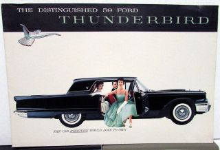 1959 Ford Thunderbird Prestige Sales Brochure Large Rare Colors Options