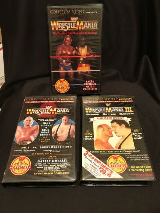 3 Wrestlemania Classic Wwf Coliseum Video Vhs Rowdy Roddy Piper Hulk Hogan Rare