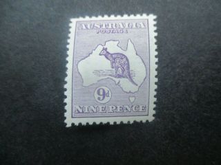 Kangaroo Stamps: 9d Violet 1st Watermark - Rare (c287)