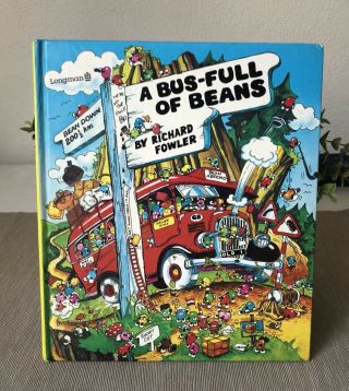 Rare A Bus Full Of Beans Vintage Children’s Book Hc 1979 Richard Fowler Longman