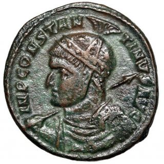 Rare Portrait Constantine I The Great Coin " Heroic,  Helmet & Spear " Certified