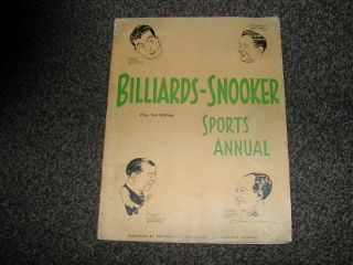 Billiards - Snooker Sports Annual 1st Edition 1947 - Rare Paperback