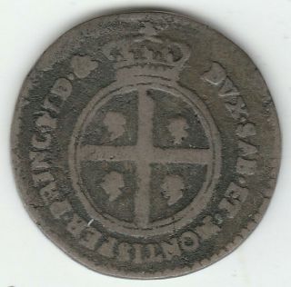 1772 Italian States Sardinia 1/2 Reale Silver Billon Very Rare