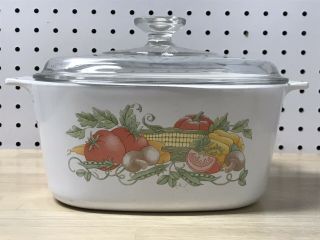 Rare Vtg Corning Ware Vegetable Design A - 3 - B,  3l Casserole Dish With Lid