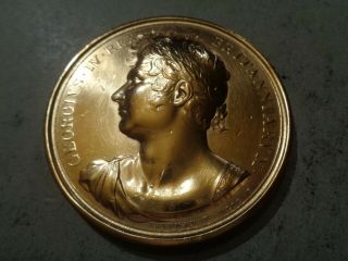 Great Britain Very Rare Big Gold Plated Medal 1821