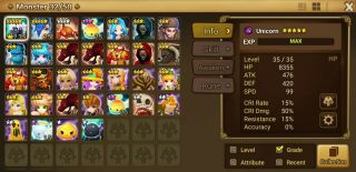 G:120 Global Summoners War Starter Account With Dark Unicorn (extremely Rare)