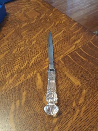 Rare Waterford Crystal Letter Opener Lismore 8 1/2 " Long In Old Blue Box Lined